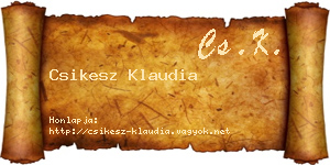 Csikesz Klaudia névjegykártya